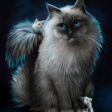 Схема вышивки «Кот и мыши»