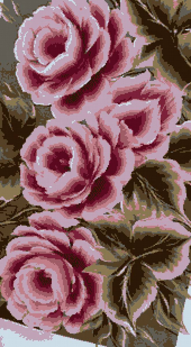 Розы - рисунок dmc, цветы, акварель, розы, натюрморт - предпросмотр