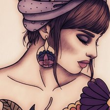 Схема вышивки «Портрет Девушки»