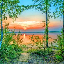 Схема вышивки «Рассвет на озере»