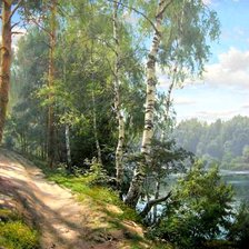 Схема вышивки «Лес над водой»