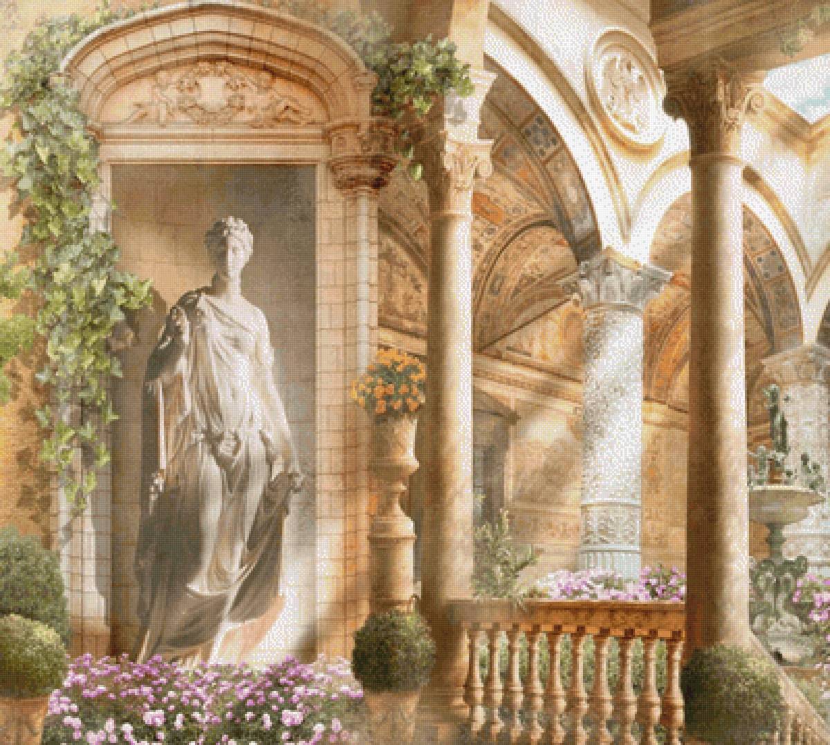 античная Греция - фреска, храм, статуя, греция, рим, античность, антик, колонны - предпросмотр