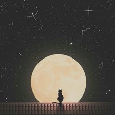 Схема вышивки «Кот на крыше»