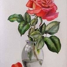 Схема вышивки «Роза в вазе»