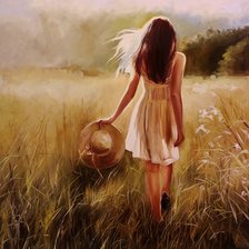 Схема вышивки «Девушка в поле»