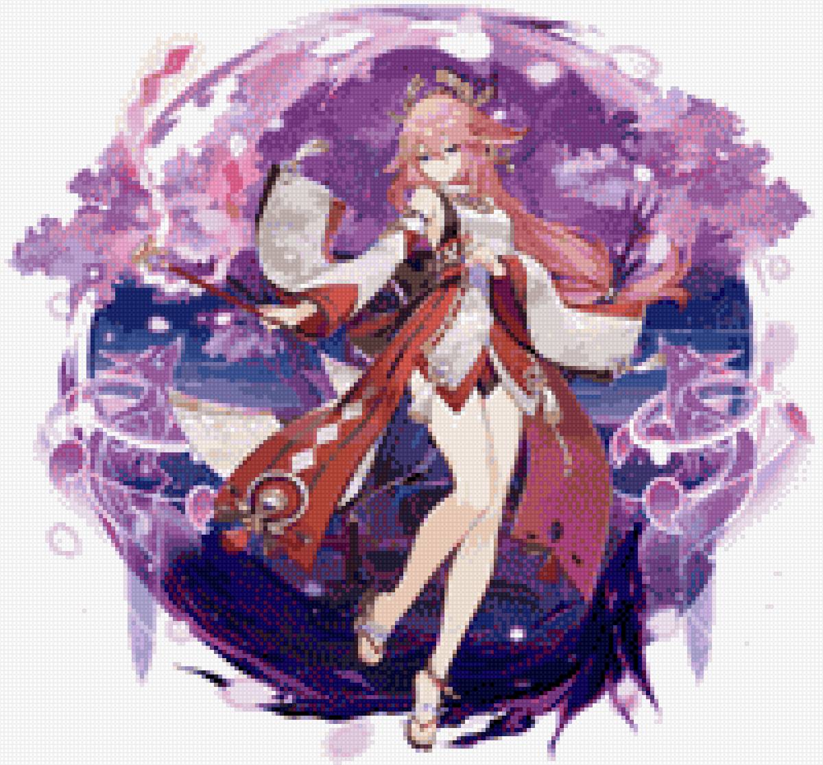 Грустная яэ т_т - мико, яэ, геншин, яэ мико - предпросмотр