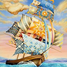 Схема вышивки «парусник»