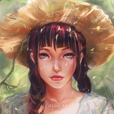 Схема вышивки «Девушка в шляпке»