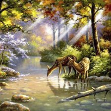 Схема вышивки «Олени»