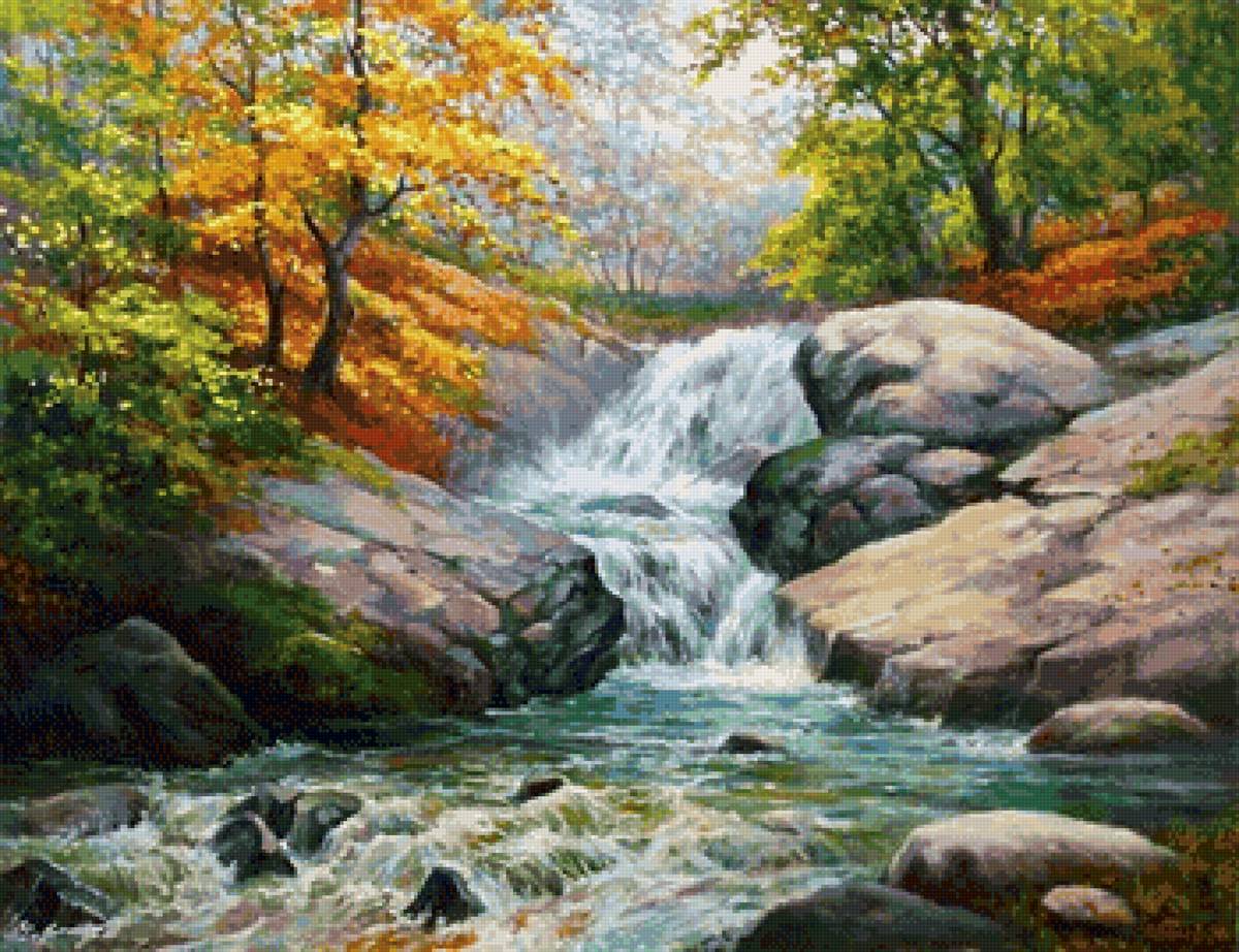 Водопад - водопад, лес, природа, пейзаж - предпросмотр