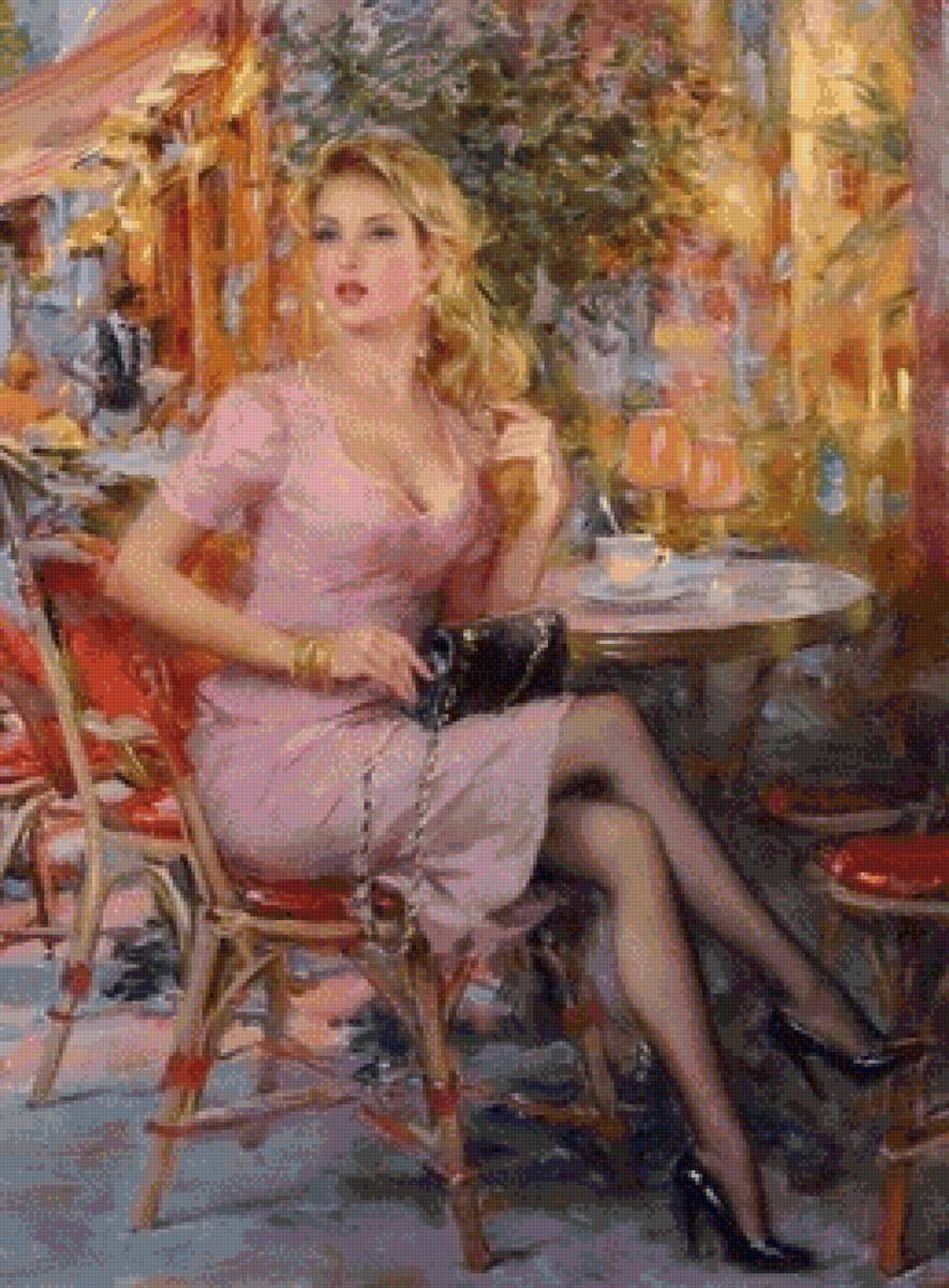 В кафе - кафе, девушка - предпросмотр