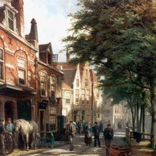 Схема вышивки «старая улица»