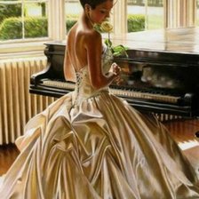 Схема вышивки «Пианистка»