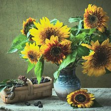 Схема вышивки «Ваза с подсолнухами»