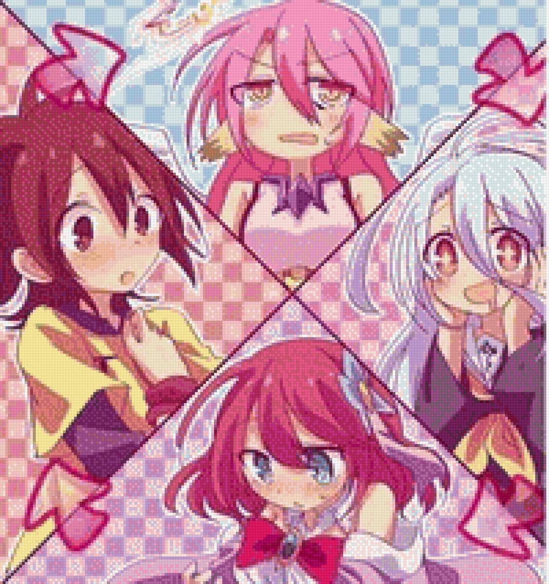 Нет игры нет жизни - стефани, джибрил, сора, широ, аниме, нет игры нет жизни - предпросмотр