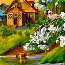 Схема вышивки «Домик»