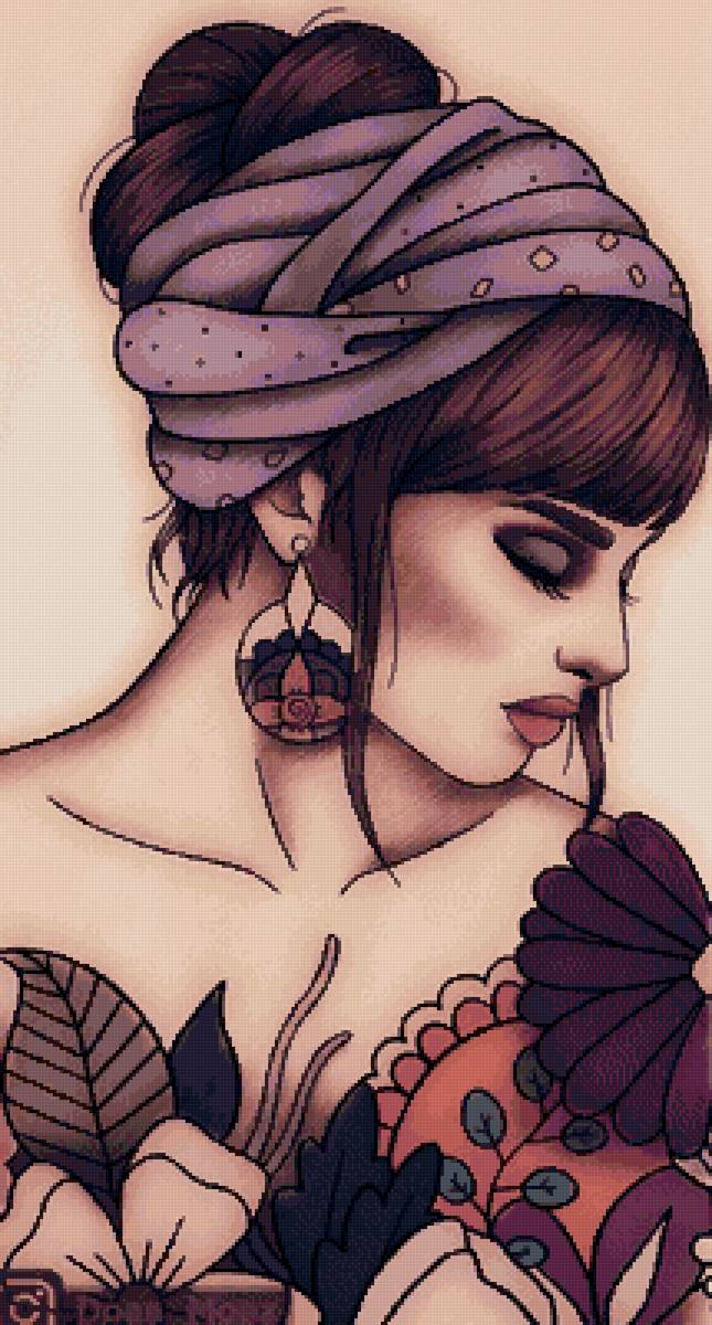 Девушка - серьги, прическа, девушка - предпросмотр