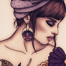 Схема вышивки «Девушка»