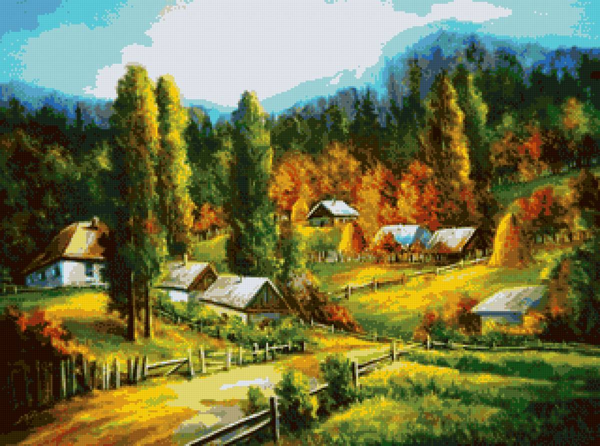 деревня - лето, деревенский пейзаж - предпросмотр