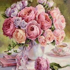 Схема вышивки «Букет розовых роз»