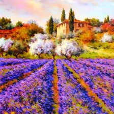 Схема вышивки «Лавандовое поле»
