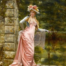 Схема вышивки «Фредерик Сулакруа. Дама в саду»