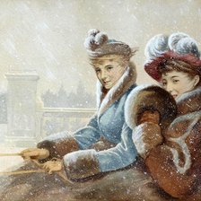 Схема вышивки «Поездка на санях»