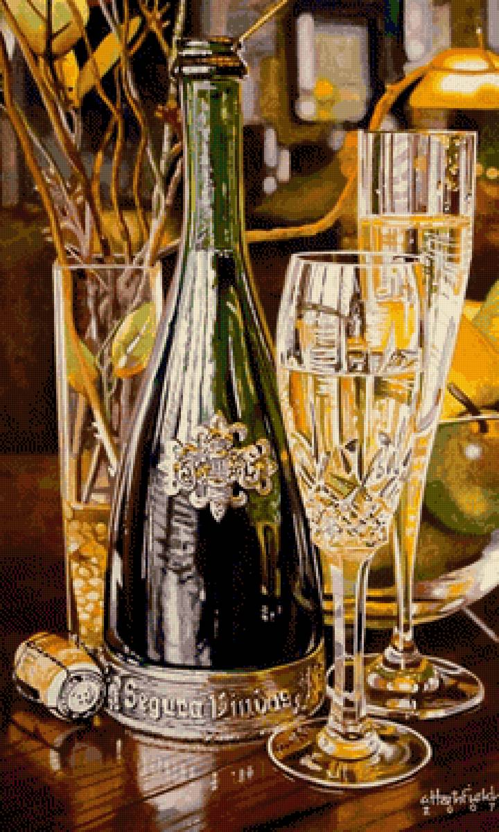 День шампанского - картина натюрморт вино - предпросмотр