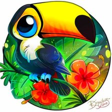 Схема вышивки «Птица»