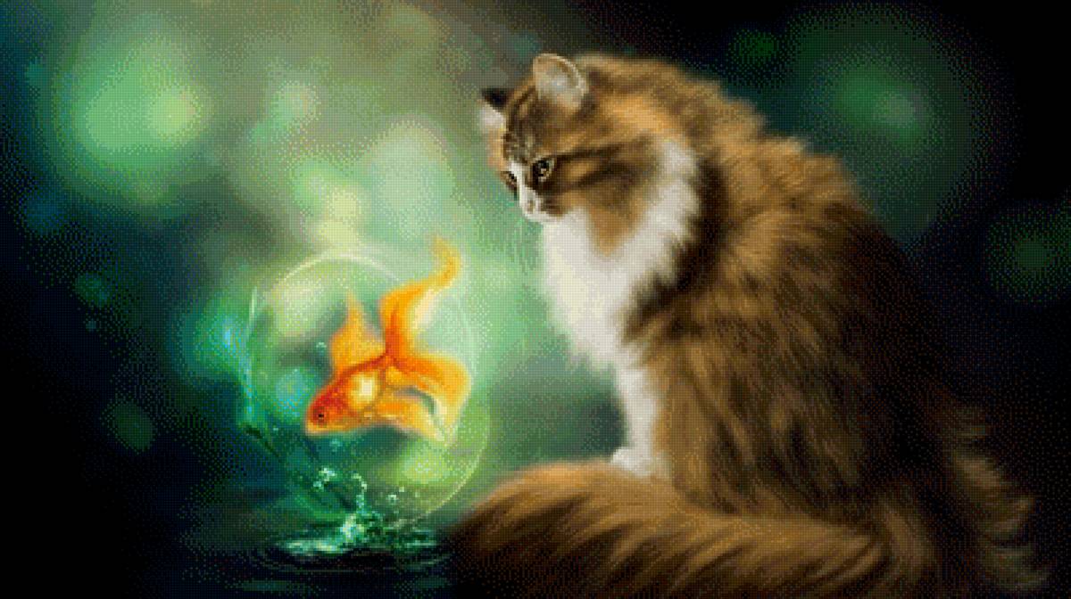 Кот и золотая рыбка - кот 🐱 - предпросмотр