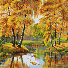 Схема вышивки «Золотая осень А3-18-018 (~26x35cm)»