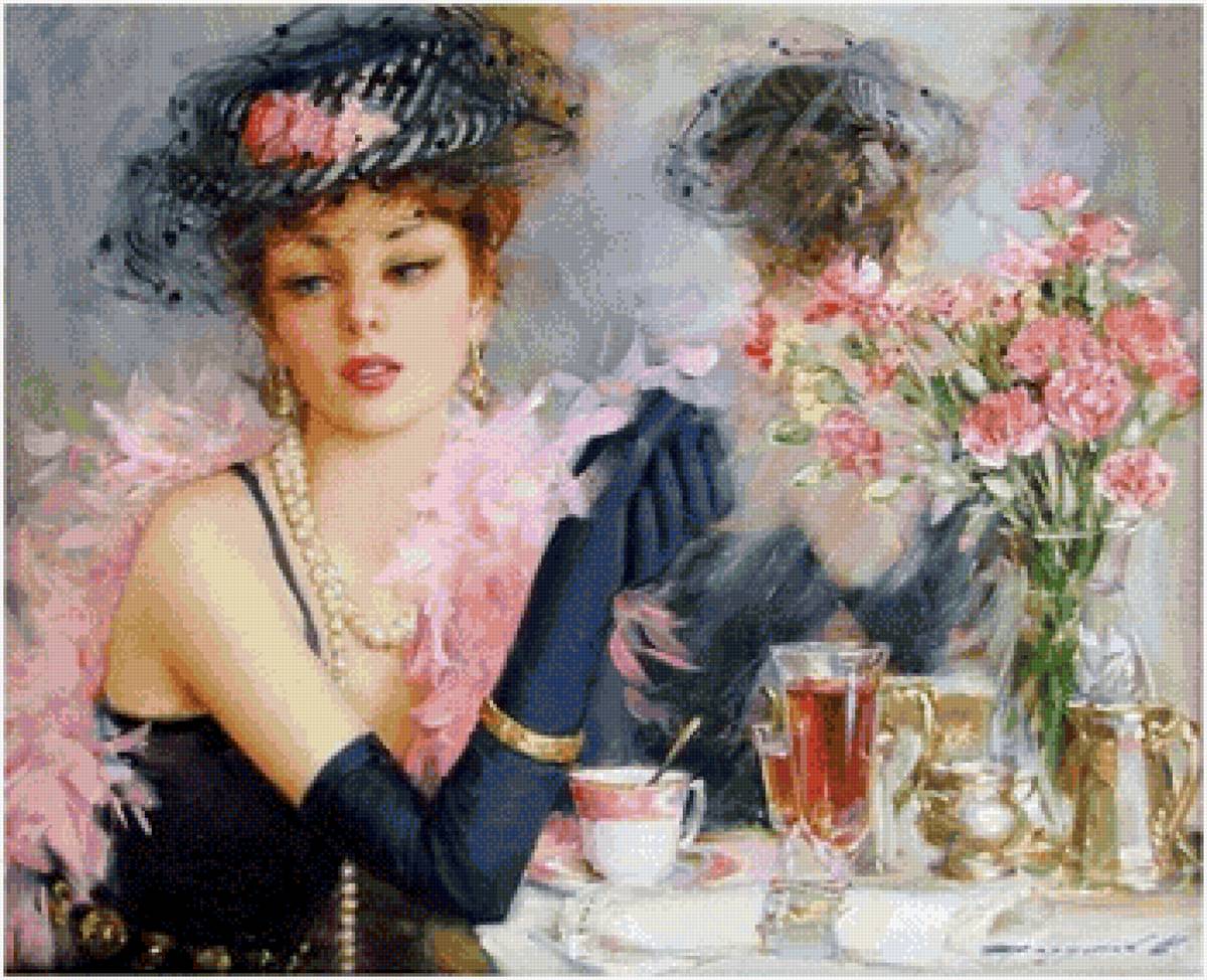 Девушка в кафе - кафе, девушка, кофе - предпросмотр