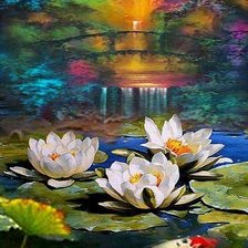 Схема вышивки «Лотосы»