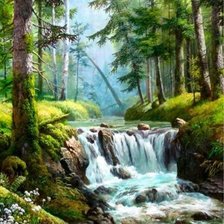 Схема вышивки «Лес»