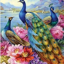 Схема вышивки «Павлины»