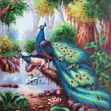 Схема вышивки «Павлины»