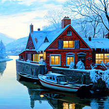 Схема вышивки «На реке»