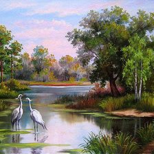 Схема вышивки «Елена Самарская. Пейзаж»