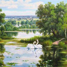 Схема вышивки «Елена Самарская. Пейзаж»