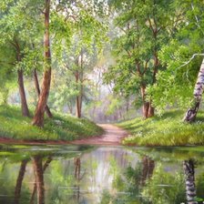 Схема вышивки «Елена Самарская. Пейзаж»