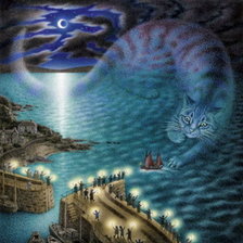 Схема вышивки «котя,фэнтези, море, акварель, пнк»