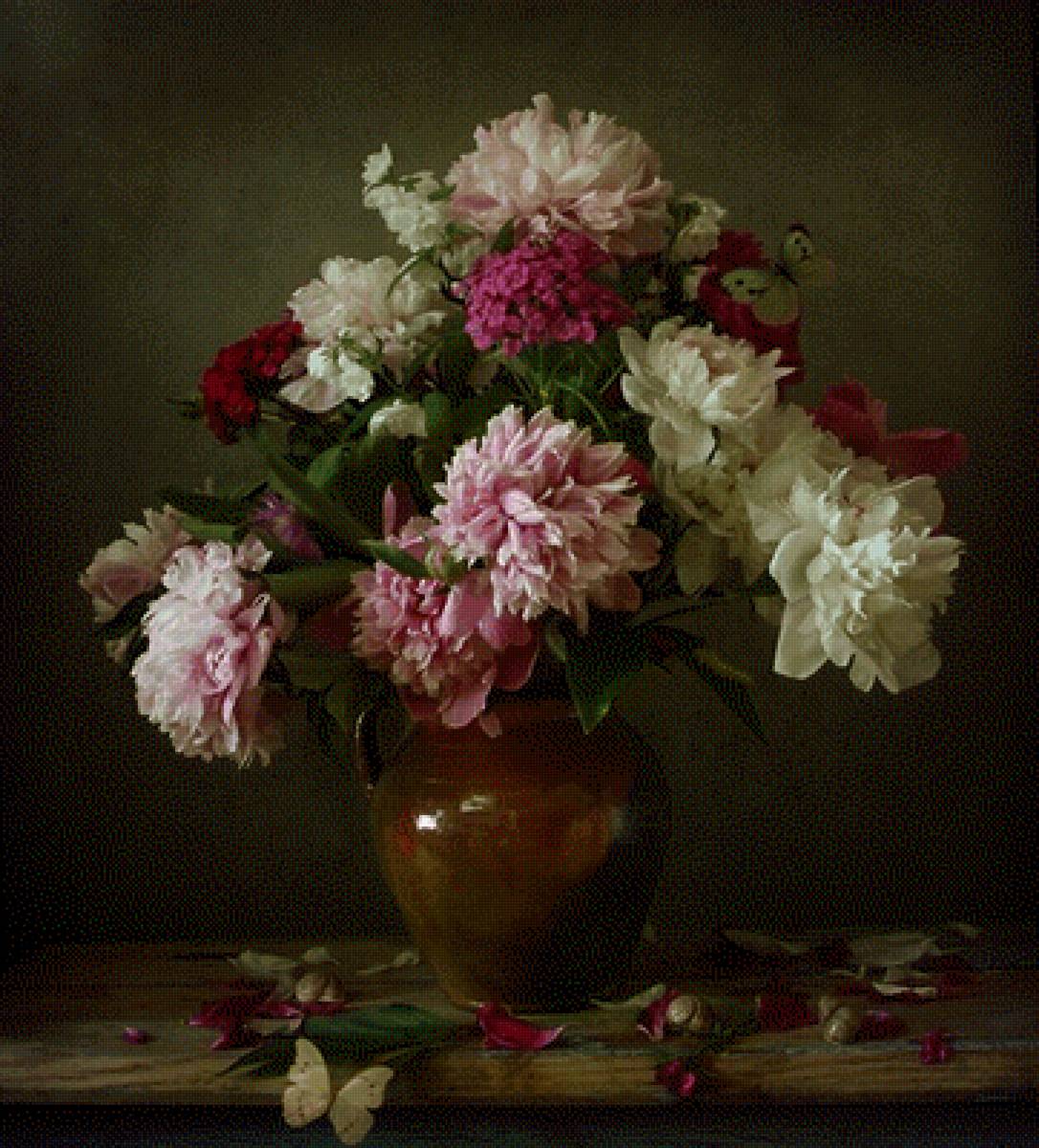 Пионы - пионы, букет, цветы, натюрморт - предпросмотр