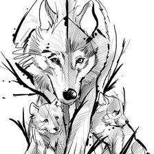 Схема вышивки «Волки»