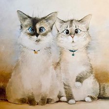 Схема вышивки «Два кота»