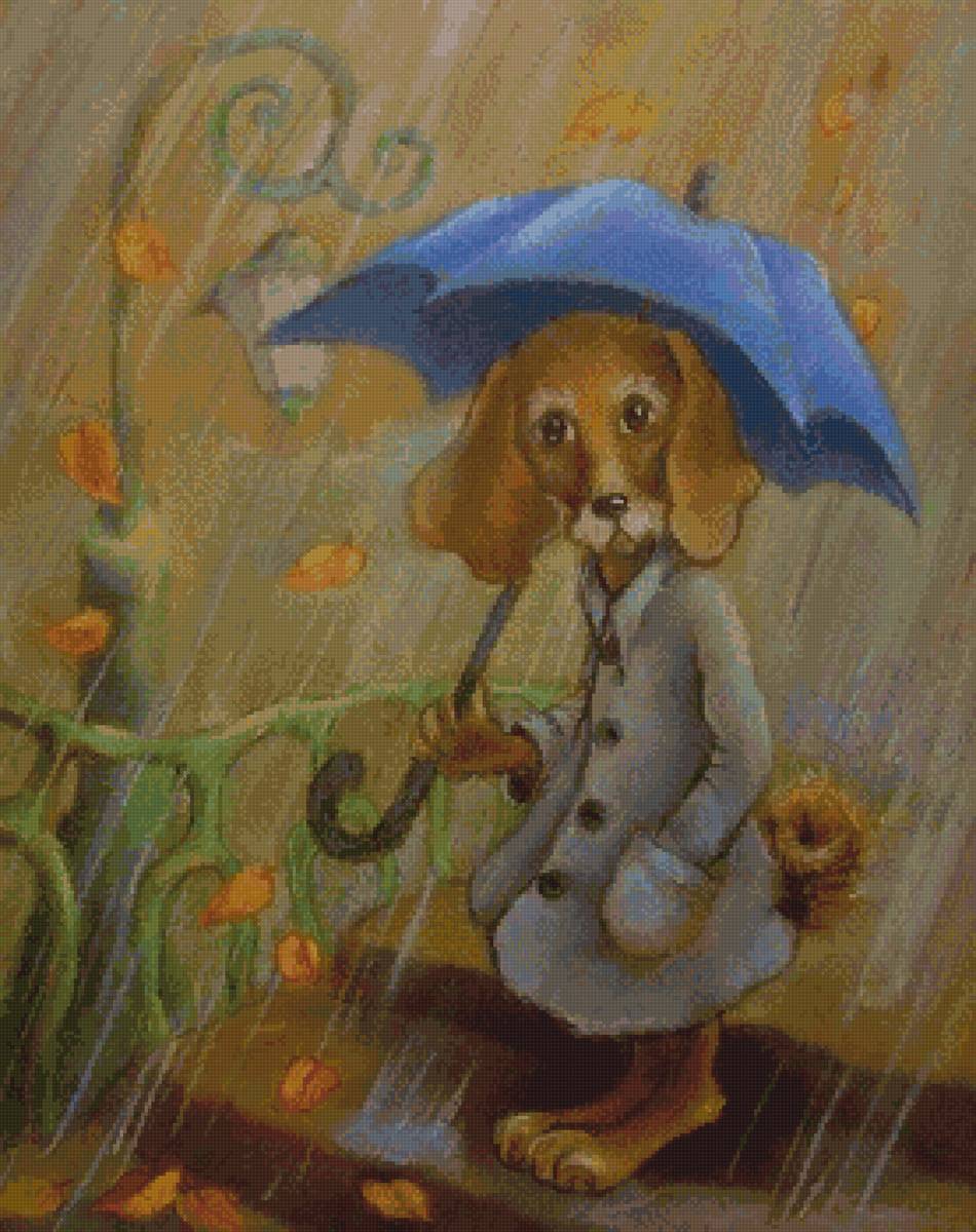 собака, акварель, детское, пнк - предпросмотр