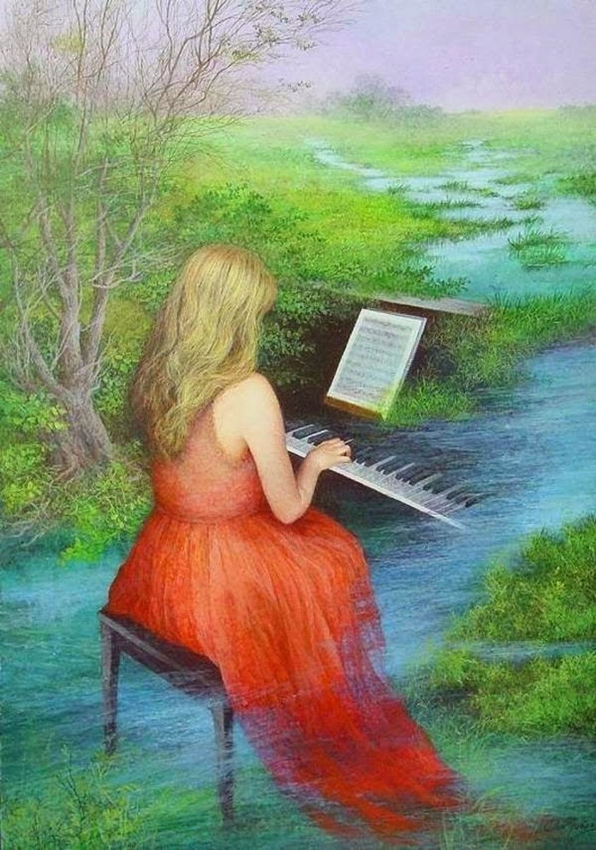 девушка, акварель пнк - оригинал