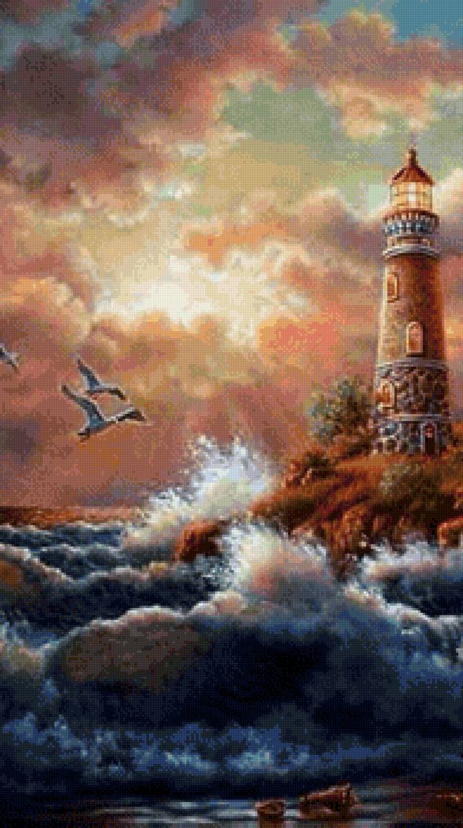 Маяк - море, маяк, пейзаж - предпросмотр