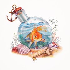 Схема вышивки «Золотая рыбка»