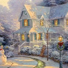 Схема вышивки «Зимний пейзаж»