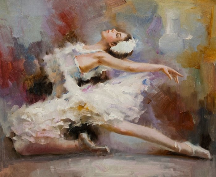 Балерина лебедь - лебедь, схема для вышивания, балет - оригинал